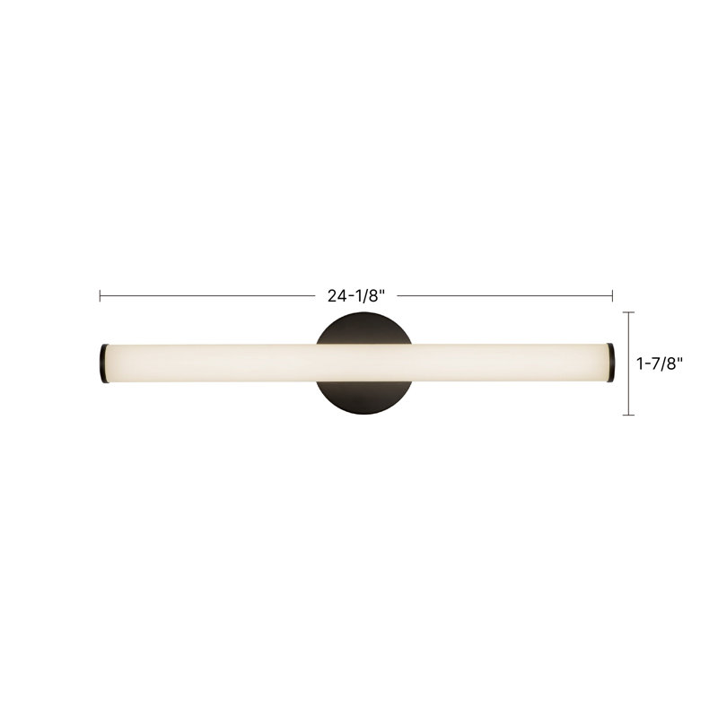 Tectra 24-in Black dimmable LED Wall Sconce, Nickel