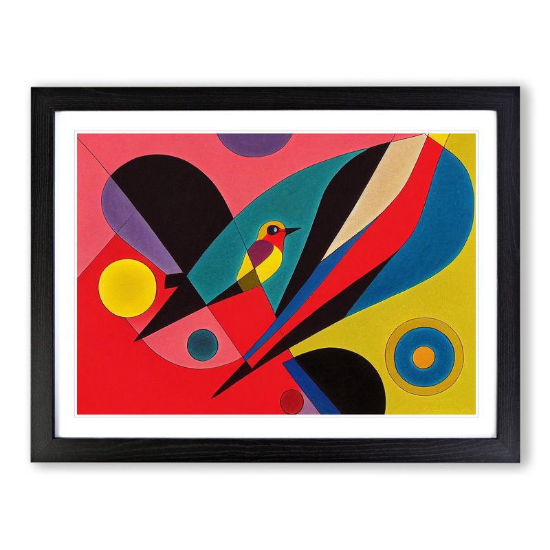 Abstract Robin Bird Vol.3 - Framed Print, Black Framed, 46cm H x 64cm W x 2cm D