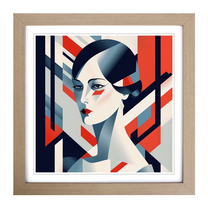 Art Deco Woman Bauhaus - Framed Print, Oak