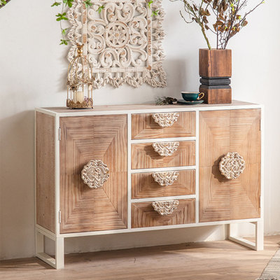 Solid wood carving creative decorative cabinet