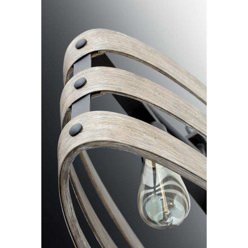 Kingsley 5 - Light Dimmable Drum Chandelier, Graphite, Weathered Grey