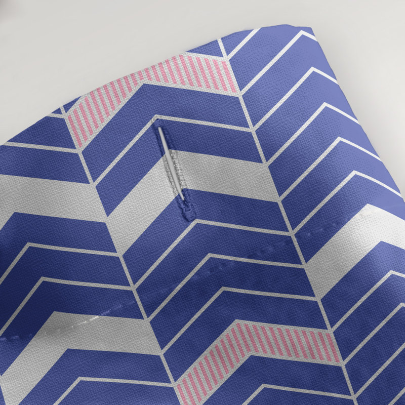 Rideau de douche simple à chevrons, Bleu / Rose