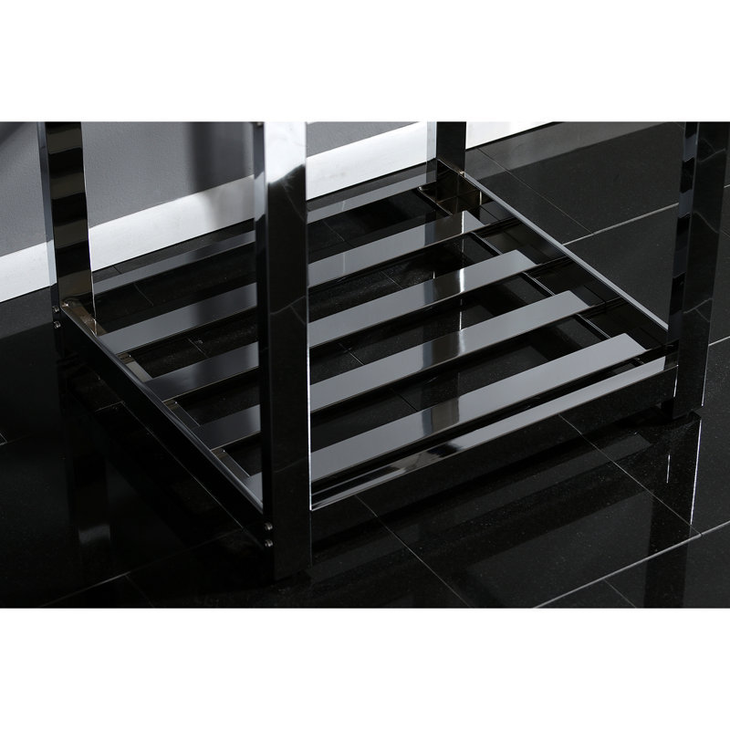 Kingston Brass Kingston Commercial 25-Inch Stainless Steel Console Sink with Steel Base (8-Inch, 3-Hole), Polished Chrome