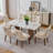 Linen Upholstered Tufted Dining Chairs with Solid Wood Legs Set of 2-1677507610-1677507609