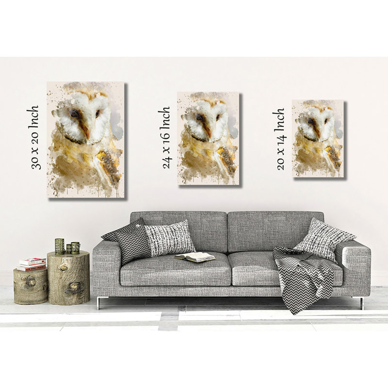 Barn Owl 3 - Wrapped Canvas, 50cm H x 35cm W