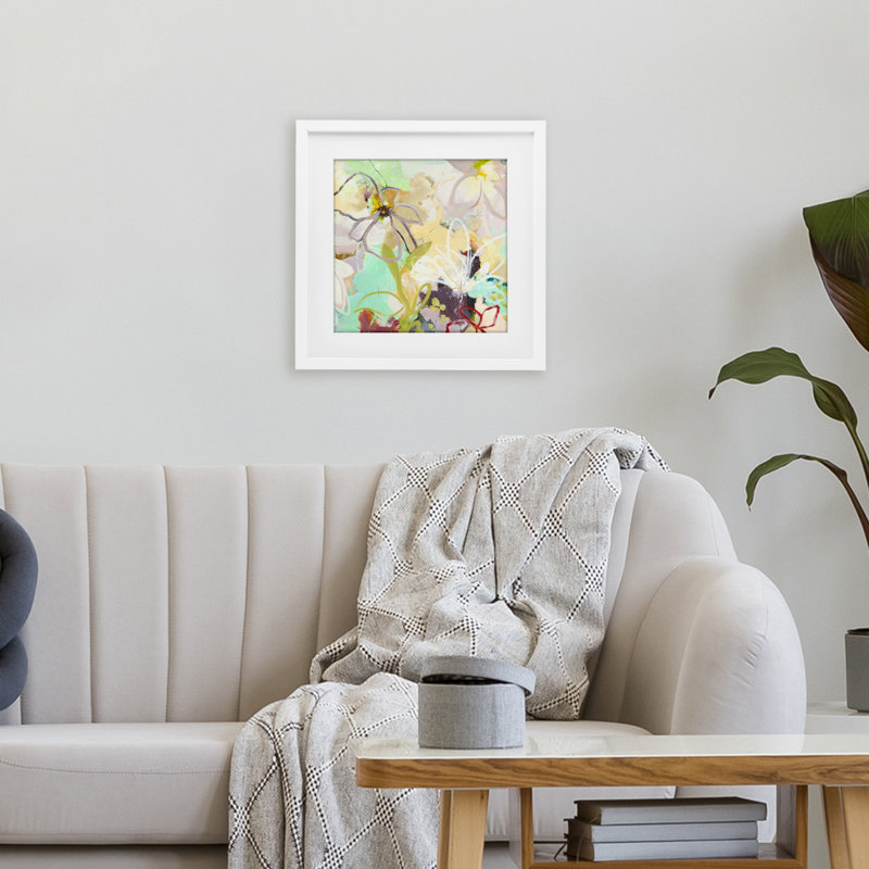 «Last Days Of Spring», reproduction abstraite encadrée sous verre, design by Design Fabrikken, H 13 po x l 13 po