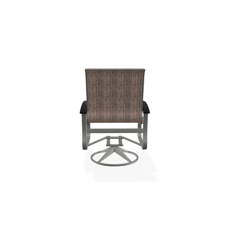 Belle Isle Outdoor Dining Armchair, Titanium Sunbrella®, Black P70, Textured Snow
