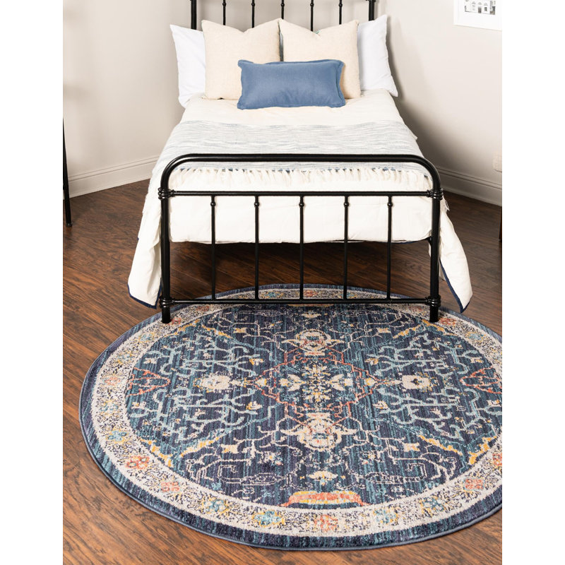 Alkire Floral Indoor Rug, Round 5'2"