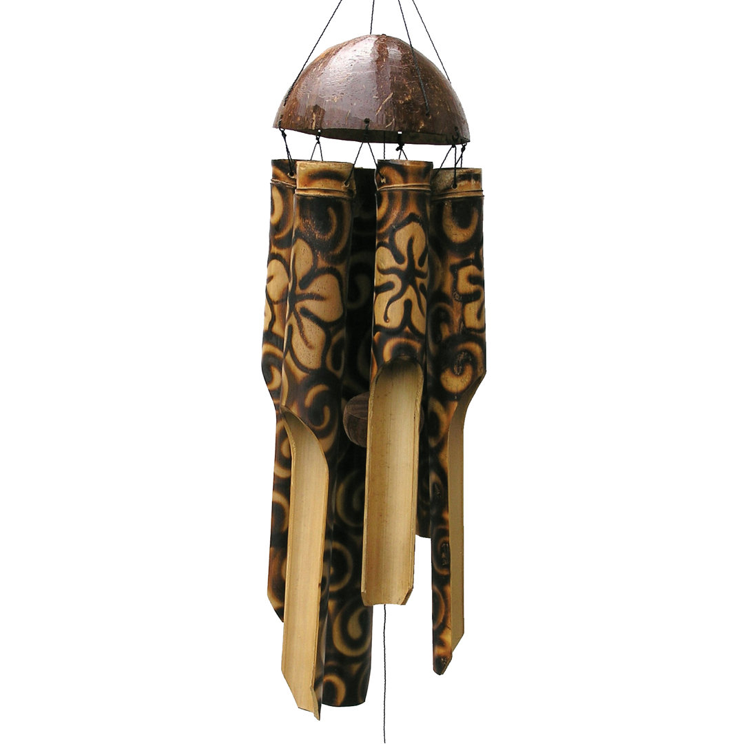 Burnt Flower Bamboo Wind Chime Cohasset Gifts & Garden 