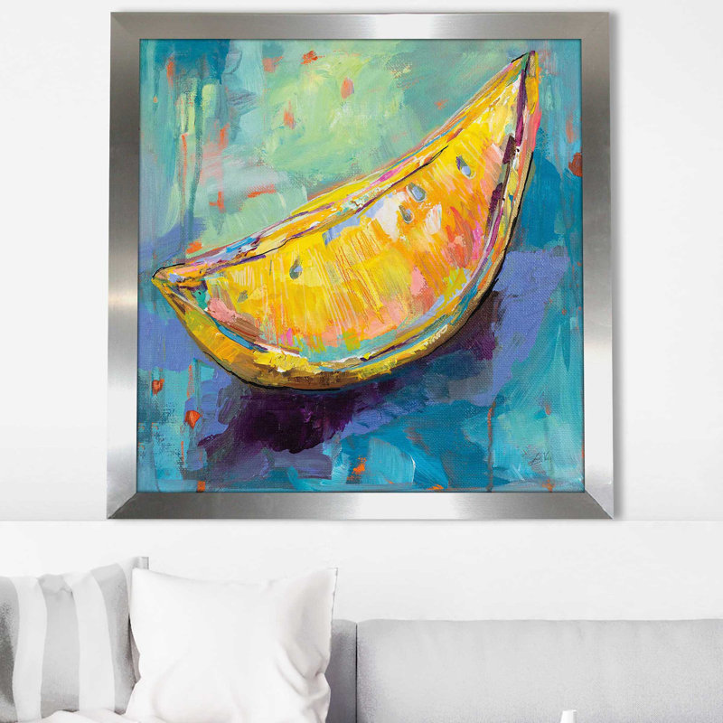 " Lemon Wedge ", Silver Framed, 37.5" H x 37.5" W x 1" D