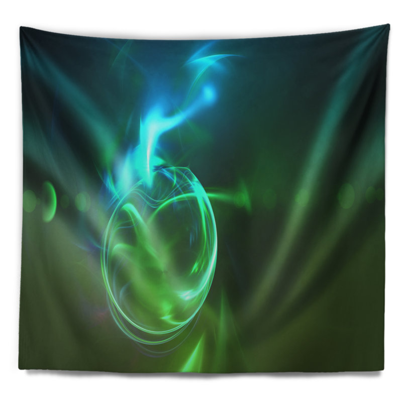 Tapisserie de cercles lumineux Abstract, H 68 po x l 80 po