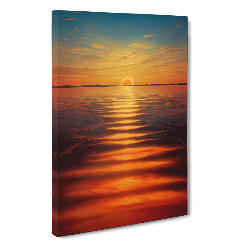 Unforgettable Ocean Sunset - Print, Wrapped Canvas, 50cm H x 35cm W x 3cm D, No Matte