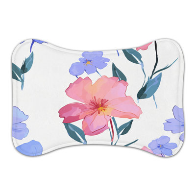 Blue Blossoms - 1 Piece Bone Shape Feeding Mat