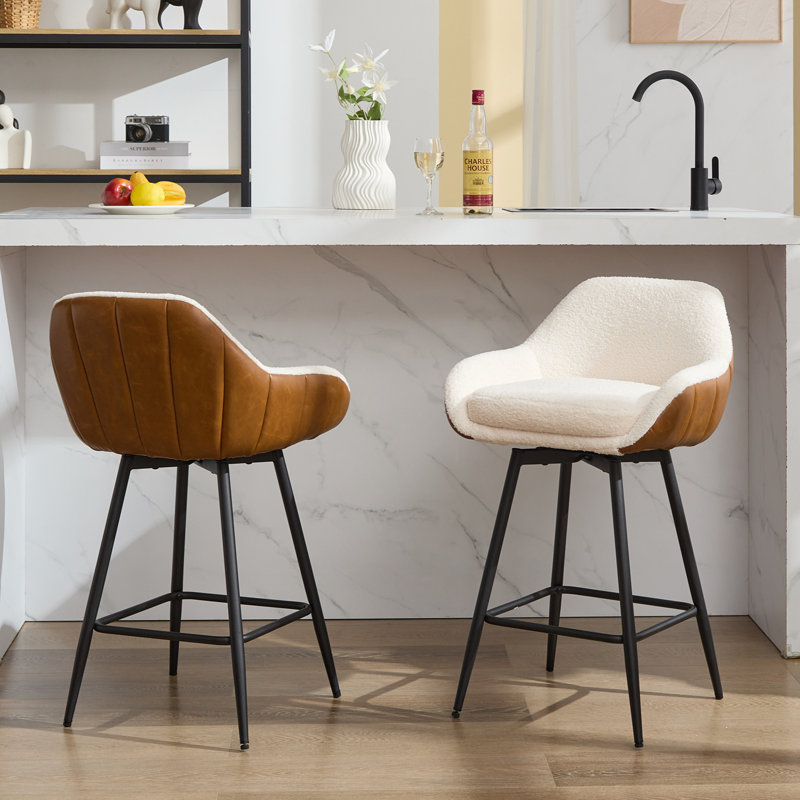Swivel Counter Stool with Metal Frame