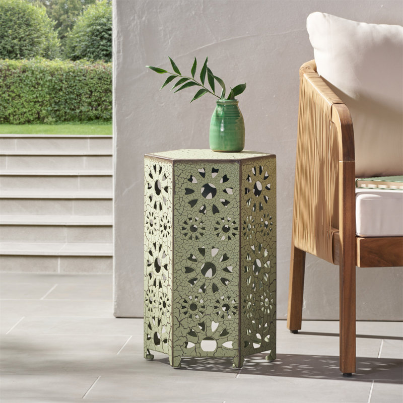 12 "SIDE TABLE, 18.5" H x 12" W x 10.5" D, Green