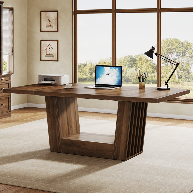 63-inch Executive Office Desk, Modern Computer Desk with Sturdy Base