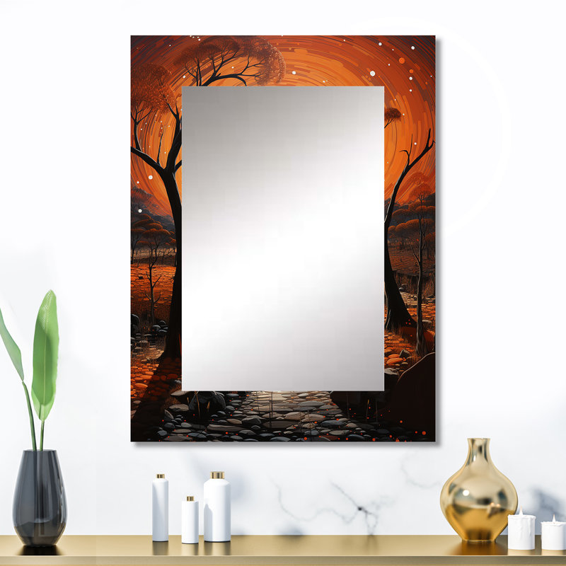 Miroir africain I, art mural africain, 32 po x 24 po