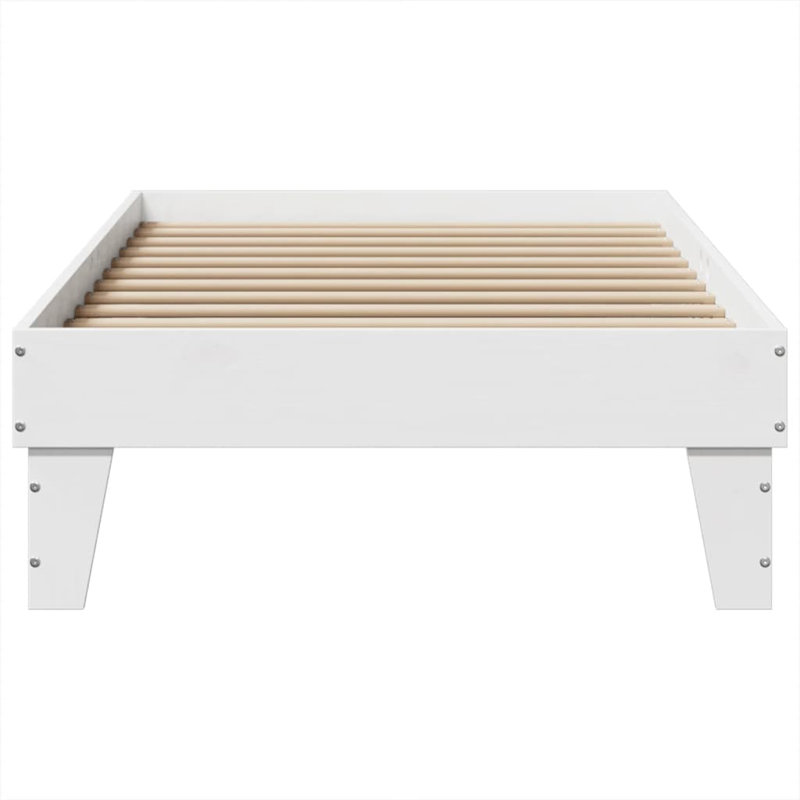 Solid Wood Bed, 100 x 200 cm, White
