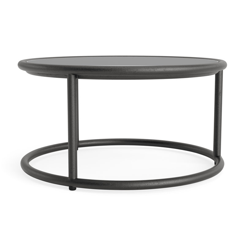 Walter Lamb Outdoor Round Side Table, Textured Pewter