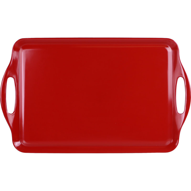 Ensemble de plateaux en mélamine 2 pièces Trevin, Rouge