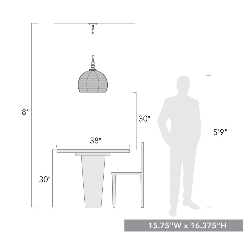 Callan 1-Light Dimmable Steel Dome Pendant with Adjustable Height