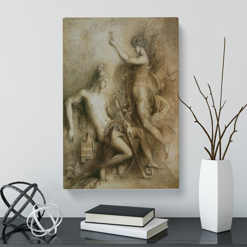 Hesiod And The Muse by Gustave Moreau - Wrapped Canvas, 60cm H x 40cm W x 3cm D