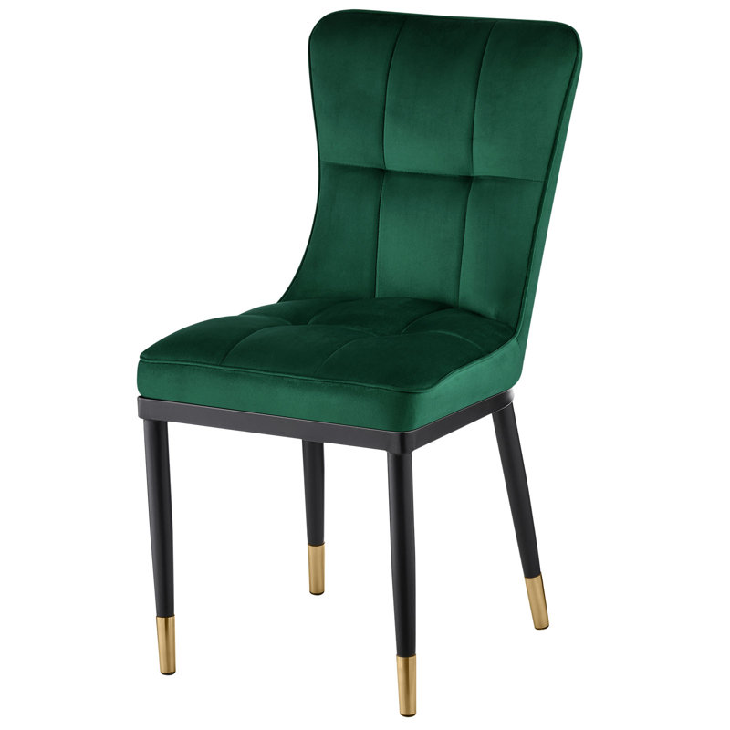 Guitierrez Velvet Upholstered Parsons Chair, Green