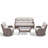 Outdoor Patio Wicker Sofa Conversation Set With Swivel Chairs And Coffee Table-616976853-616976840