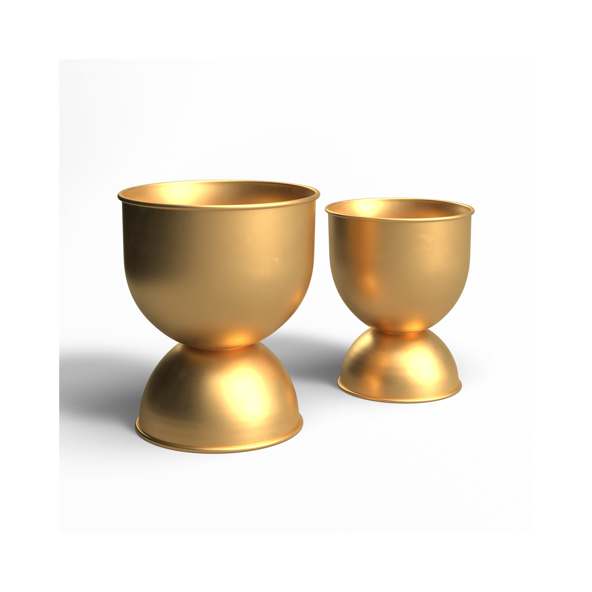 Lonnie Metal Urn Planter - Set of 2, Gold