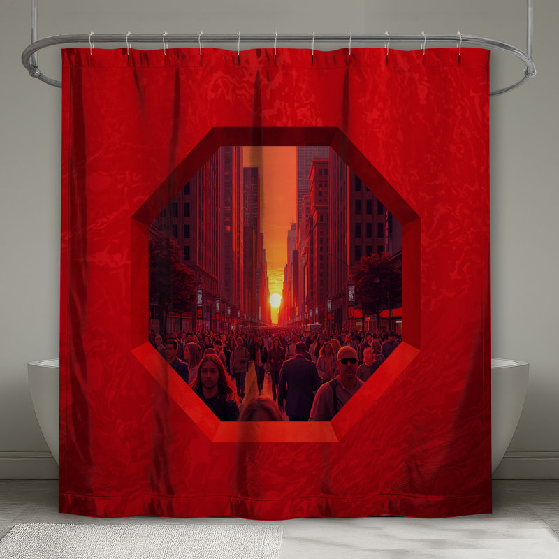 Rideaux de douche Red City Sunset, L 70 po x H 84 po