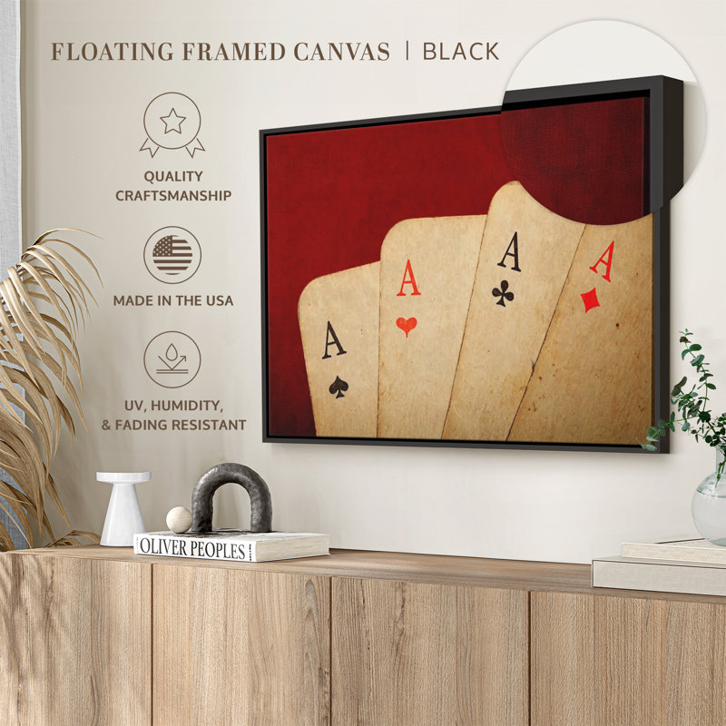 Impression sur toile Vintage Aces Poker, H 9 po x l 13 po