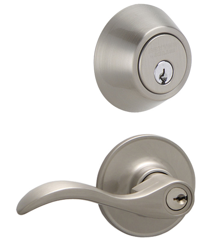 Seville Single Cylinder Entrance Leverset, Satin Nickel