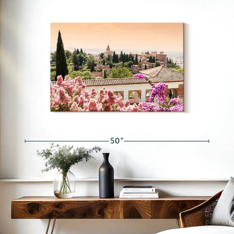 Ravi fleurs des jardins de l'Alhambra, H 24 po x l 36 po