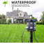 Multiprise extérieure étanche haute puissance avec 6 prises et plusieurs ports pour l'alimentation électrique de la décoration de jardin pendant les fêtes.