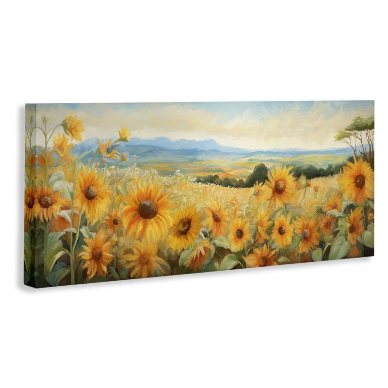 "Sunflower Fields Panorama", art mural par Ramona Murdock, H 13 po x l 30 po