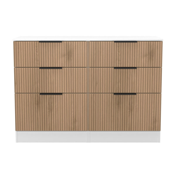 Latitude Run Java 6 Drawer Midi Chest in Slatted Effect / White ...