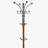 73" Tall Chrome and Wood Coat Rack-992893936