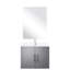 Meuble-lavabo pour salle de bain gris foncé 24 po L 22 po x P, comptoir, robinet et miroir en quartz blanc