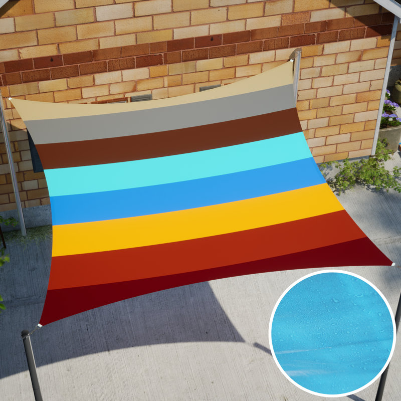 Red Waterproof High-Density Polyethylene Triangle Shade Sail