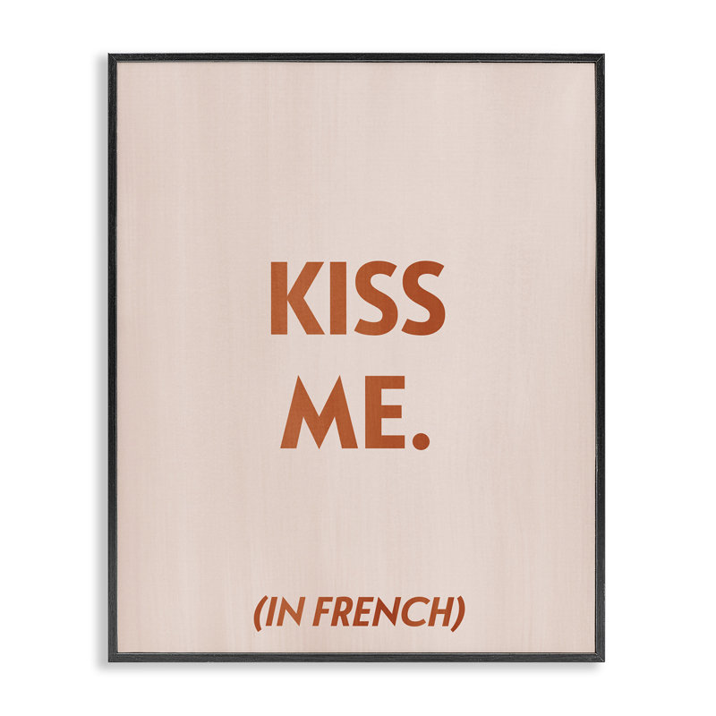 «Kiss Me In French» par Grace Popp, Giclée encadrée noir minuit, H 14 po x l 11 po