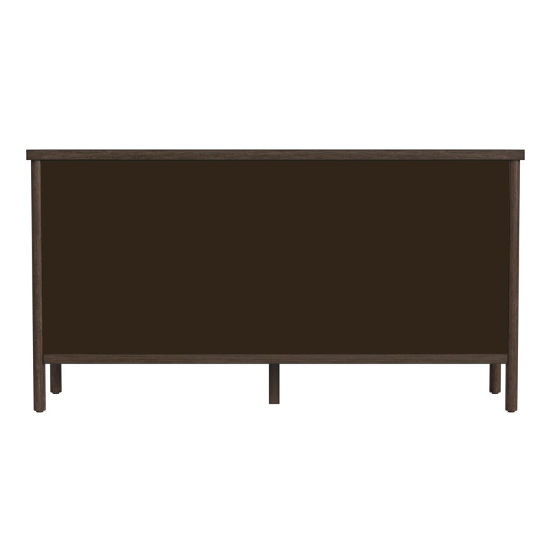 Lennon 6 Drawer Rounded Leg Dresser, Dark Brown