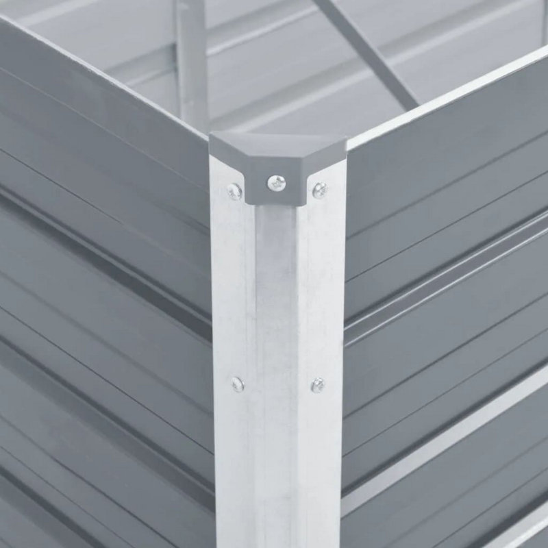 Raised Garden Flower Bed, 32 X 126 Galvanized Steel Grey, Rectangular
