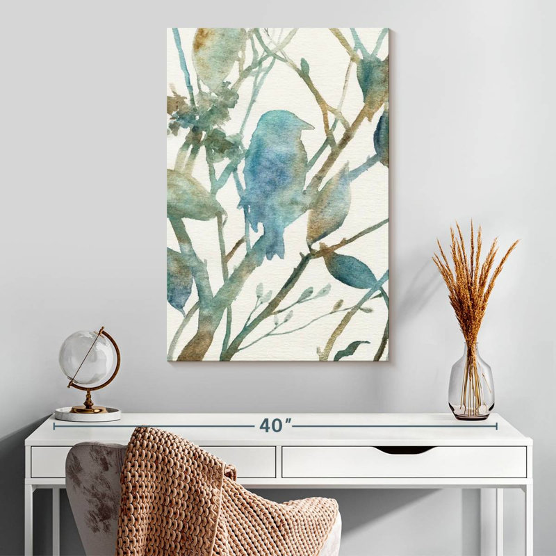 Silhouette d'oiseau bleu sarcelle Brampt I, H 30 po x l 20 po