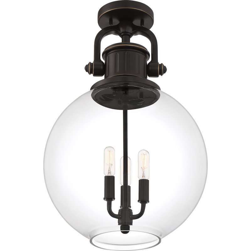 Lustre sphère 3 lumières Knowle, Bronze palladien