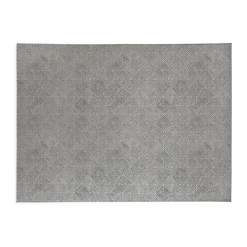 Tapis de jeu Ikat, Rectangle 60 po x 84 po, Ivoire/gris anthracite