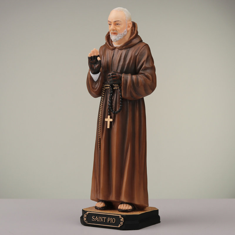 Figurine en polyrésine de 6,3 pouces de hauteur Saint Pio de Pietrelcina (Padre Pio)