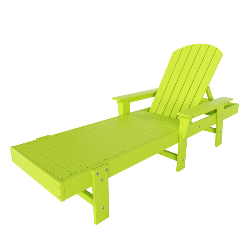 Méridienne inclinable en polyuréthane extensible pour l'extérieur de 77,6 po Geoff, Lime