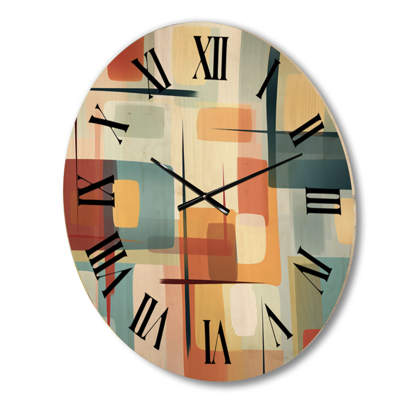 Horloge murale Mid-Century Minimal Abstract Geometric Art II, Moyenne
