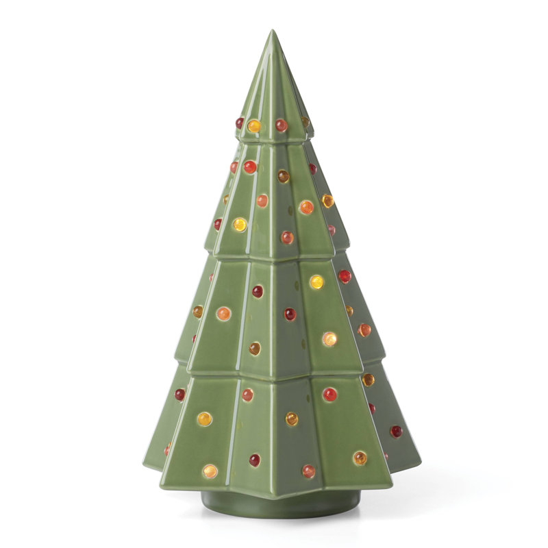 Evergreen Small Lit Tree Figurine, 11.5" H x 6.5" W x 6.5" D