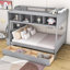 Godo Kids Twin Over Full Bunk Bed with Drawers-1930722388